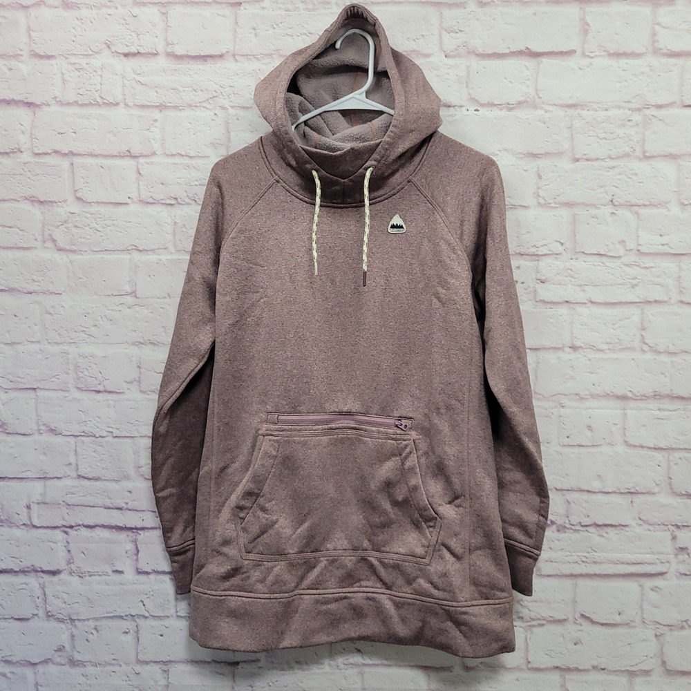 Burton Fleece Pullover Hoodie Sweatshirt Womens M Mauve Gorpcore Outdoorsy Cozy
